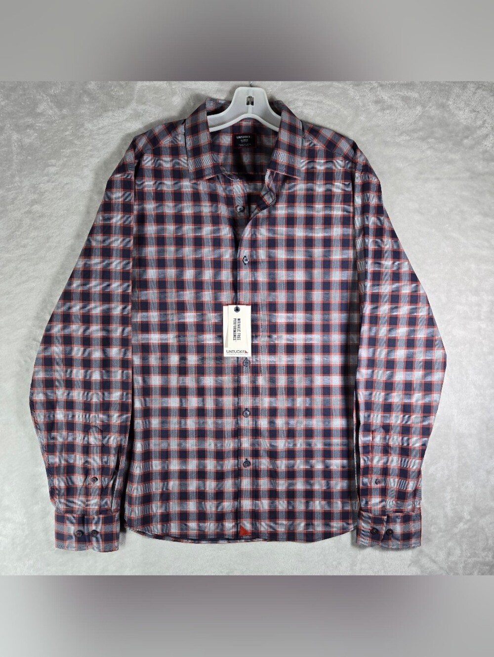 UNTUCKit Watkins Performance Long Sleeve Shirt Mens Size XL Extra Large Navy NWT